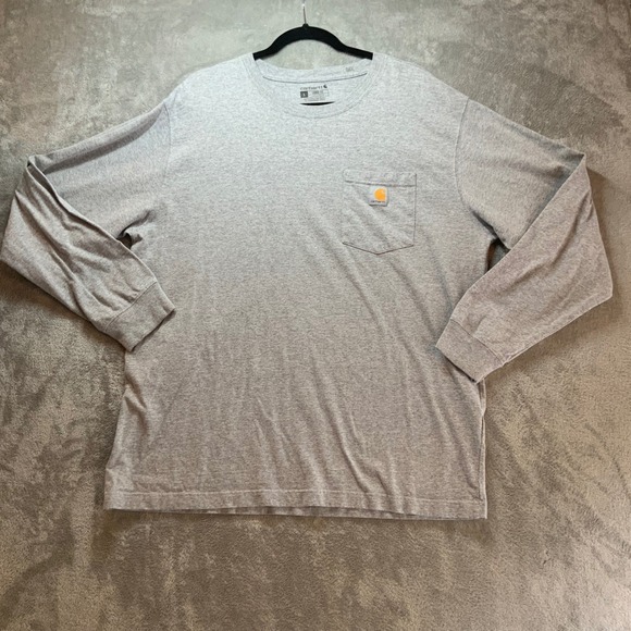 Carhartt Other - Carhartt Mens Long Sleeve Pocket T-Shirt Loose Fit Heather Gray Large K126 HGY